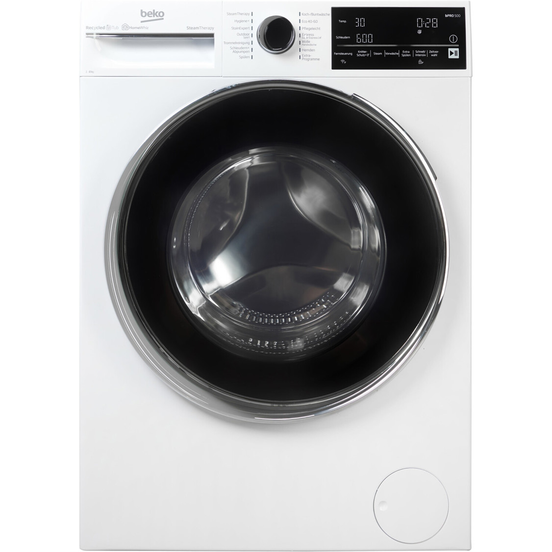 Beko - B5WFT78410W - Waschmaschine - 8 kg, 1400 U/Min, Inverter-Motor, Smart, weiß, Edelstahl