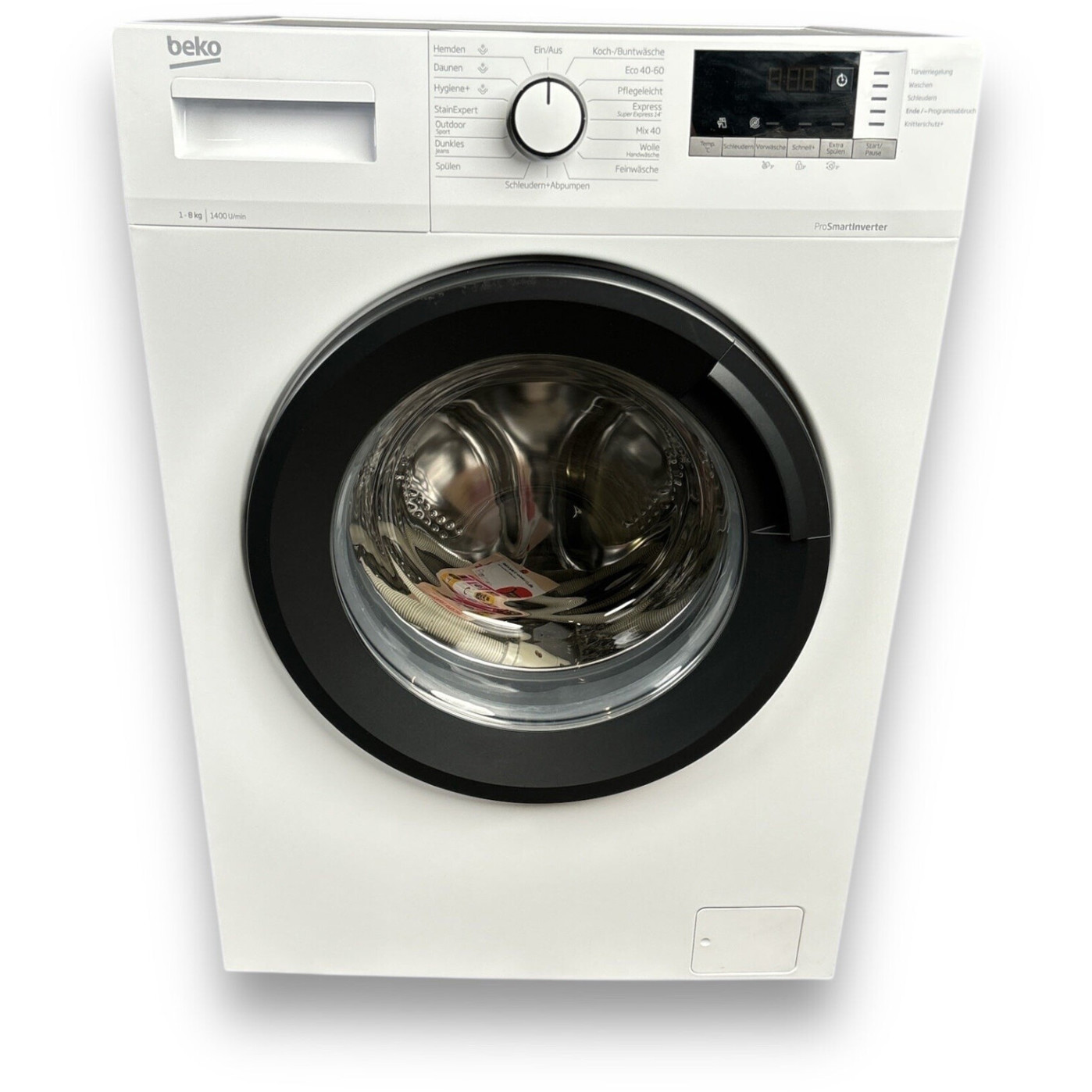 Beko - WLM81434NPSA - Waschmaschine - 8 kg, 1.400 U/Min, Inverter-Motor, weiß, 15 Programme, freistehend