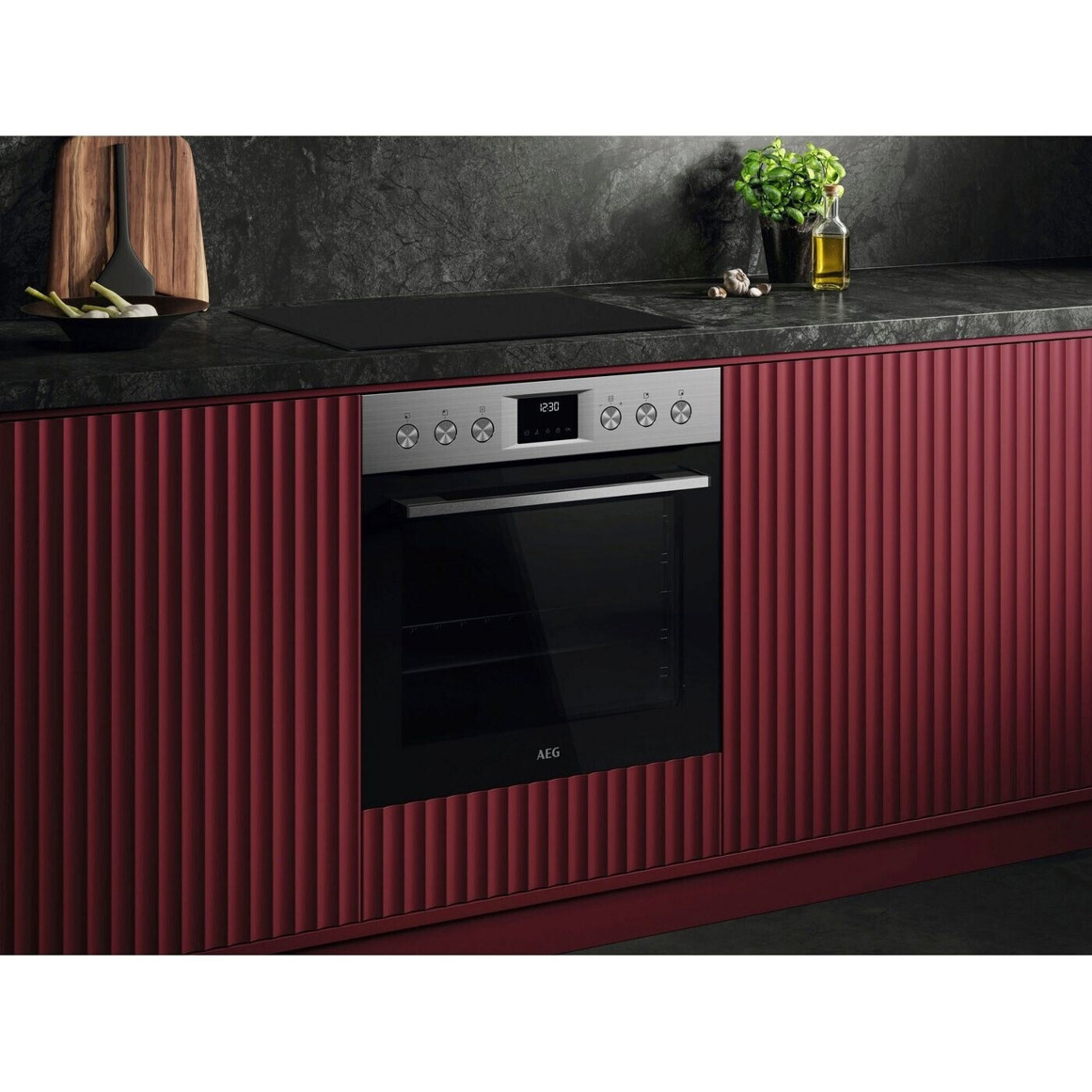 AEG - OU5AE20SM - Elektroherd - 4 Kochstellen, schwarz, 71 l, Pyrolyse, MaxiKlasse