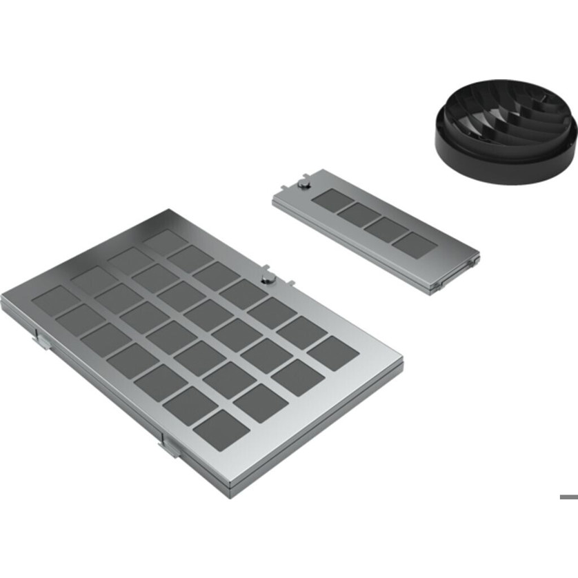 Bosch - DWZ0AK0R0 Umluftset - Dunstabzugshauben-Zubehör - 2 regenerierbare Filter, Aktivkohle, Diffusor