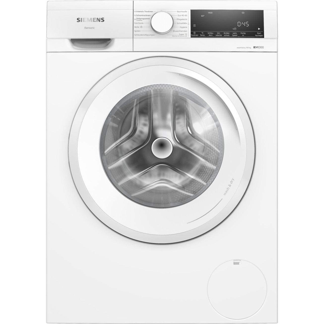 Siemens - WN34A141 - freistehender Waschtrockner - 9 kg Waschen, 5 kg Trocknen, AutoDry, WLAN, weiß, Lautstärke 70 dB(A)