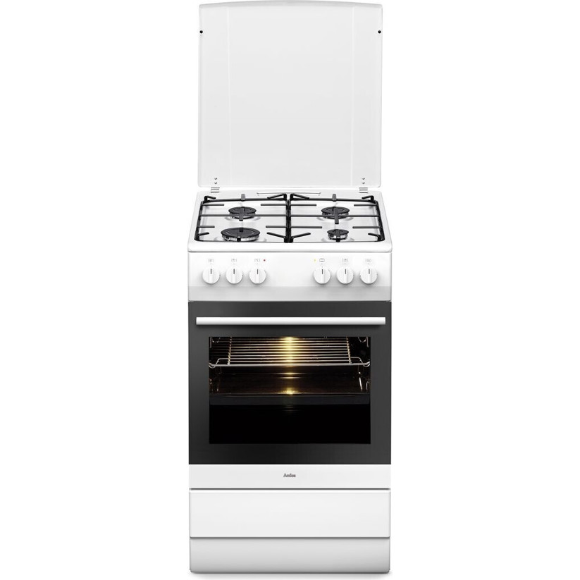 Amica - SHEG 11557 W - Gas-Elektroherd - 4 Kochstellen, 69 Liter, selbstreinigend, weiß