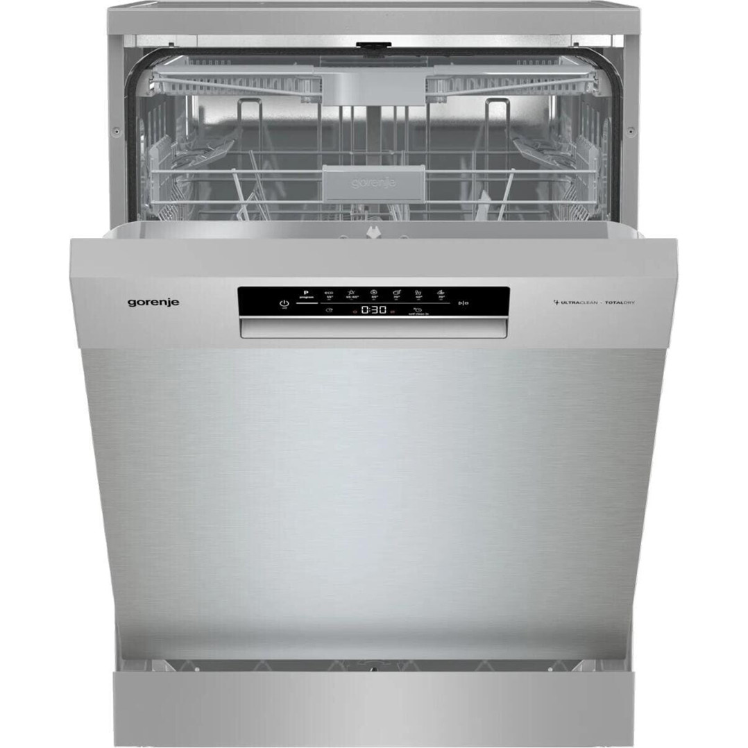 Gorenje - GS643C90X - Standgeschirrspüler - 44 dB(A), 16 Maßgedecke, Edelstahl-Optik, Besteckschublade