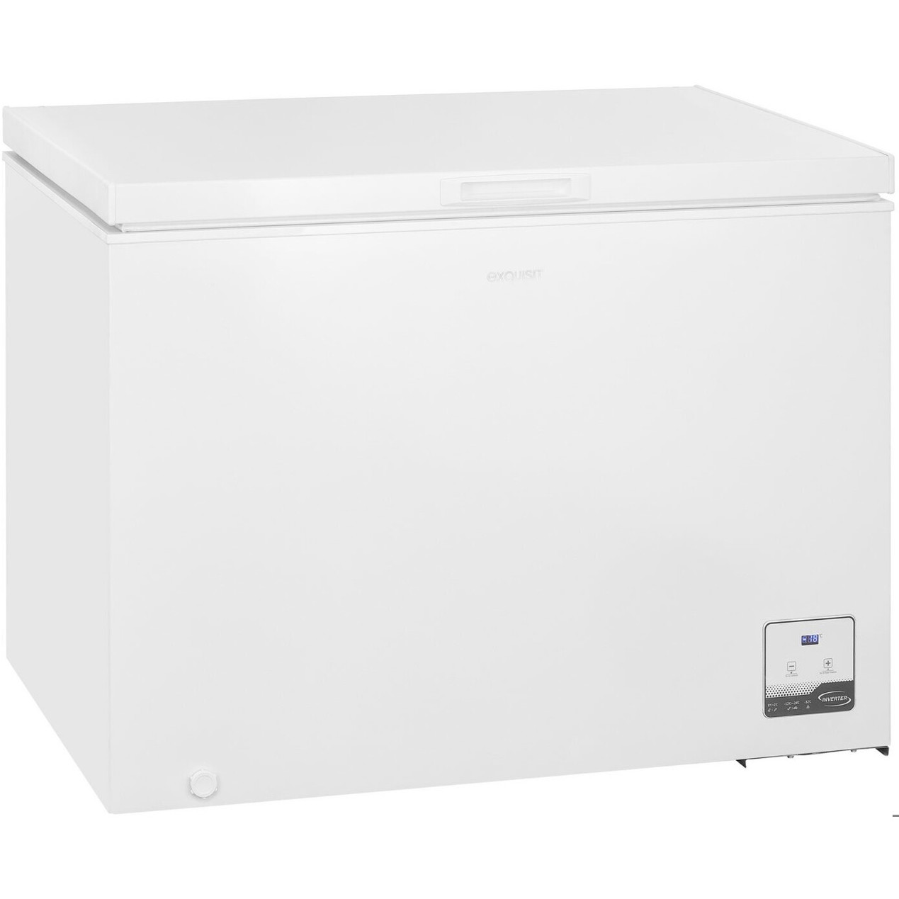Exquisit - GT300-050C - Gefriertruhe - 292 Liter, 4 Sterne, Schnellgefrieren, verstellbare Füße, mit Rollen, 39 dB(A)