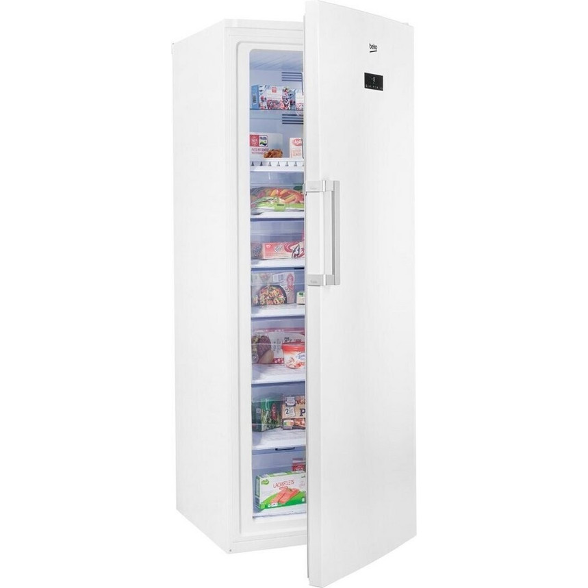 Beko - RFNE448E45W - Standgefrierschrank - 404 Liter, 4 Sterne, weiß, mit Innenraumbeleuchtung, lautstärke 38 dB(A)