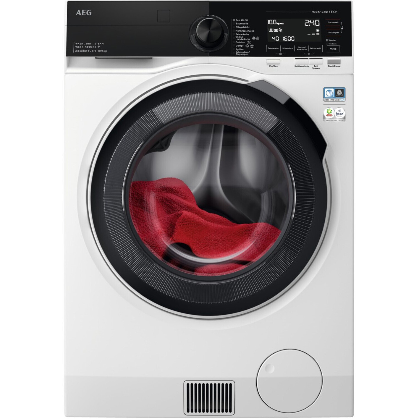 AEG - LWR9W80600 - freistehender Waschtrockner - 10 kg Waschen, 6 kg Trocknen, WLAN, Frontlader, Edelstahl