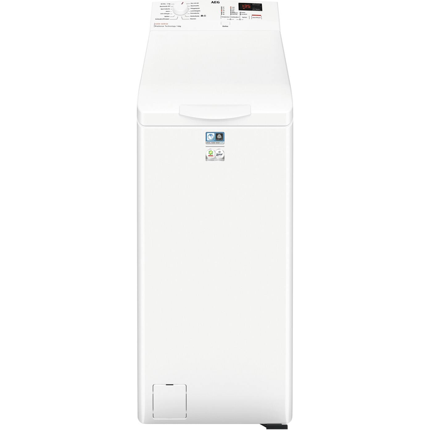 AEG - LTR6A41460 - Toplader Waschmaschine - 6 kg Füllmenge, Inverter-Motor, freistehend, ProSense, AquaStop, schleudert 1.400 U/Min