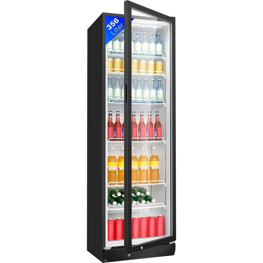 Bomann - KSG 7351 - Getränkekühlschrank - freistehend, schwarz, 356 Liter, Glastür, Gefrierfach