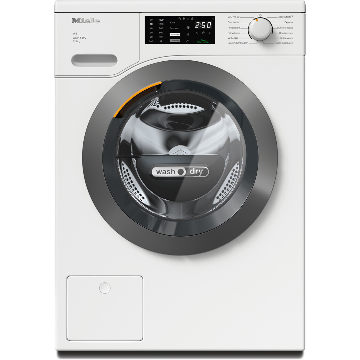 Miele - WTD 160 WCS - freistehender Waschtrockner - weiß, 8 kg Waschen, 5 kg Trocknen, linksanschlag