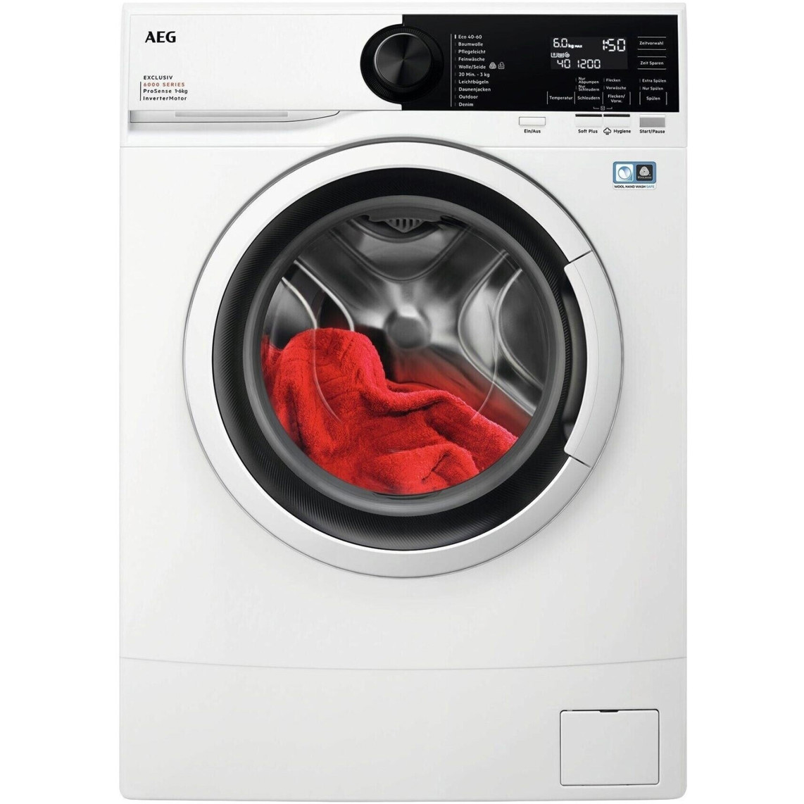 AEG - LSR6F70269 - Waschmaschine - 6 kg, 1.200 U/Min, Inverter-Motor, weiß, LED-Display, Kindersicherung, freistehend