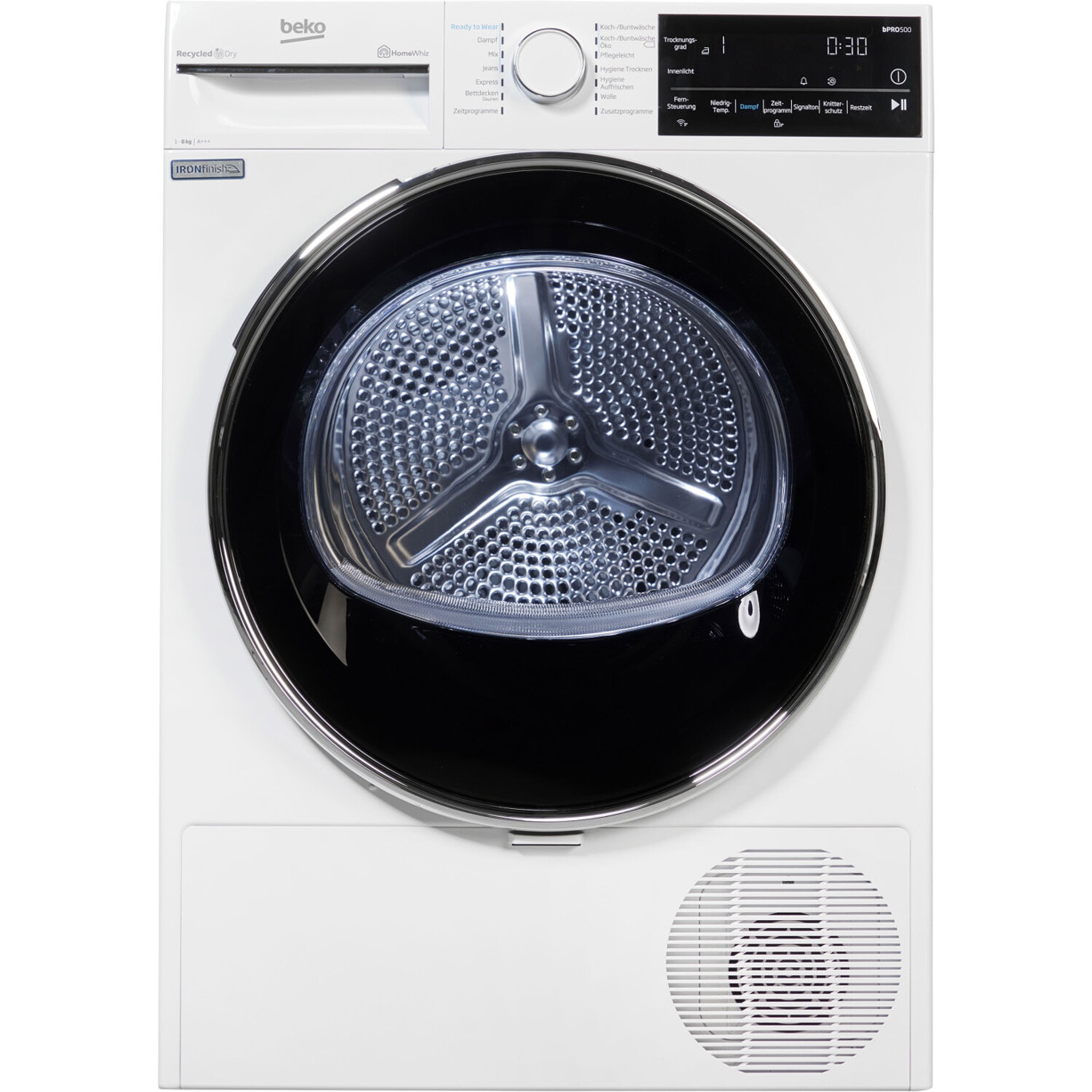 Beko - B5T62243W - Wäschetrockner - Wärmepumpentrockner, 8 kg, weiß, 14 Trockenprogramme, Kindersicherung, Touch Control