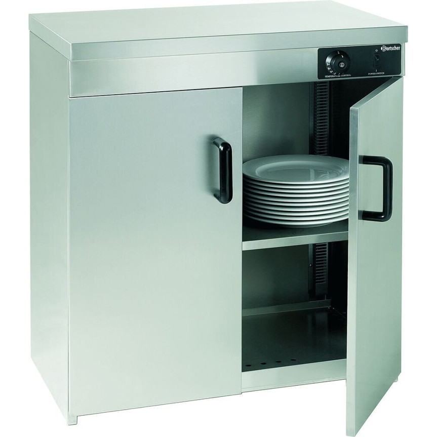 Bartscher - B103122 - Geschirrwärmer - Silber, 75 cm Breite, 51 cm Tiefe, 85,5 cm Höhe, 110-120 Teller Kapazität