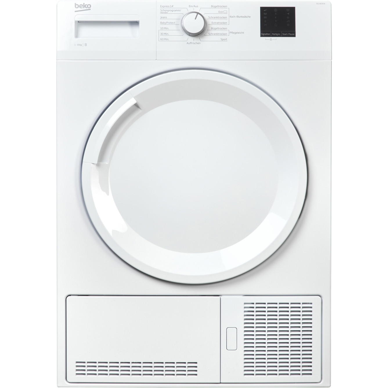 Beko - DCU8230N - Wäschetrockner - 8 kg, weiß, Kondenstrockner, 15 Programme, AquaWave