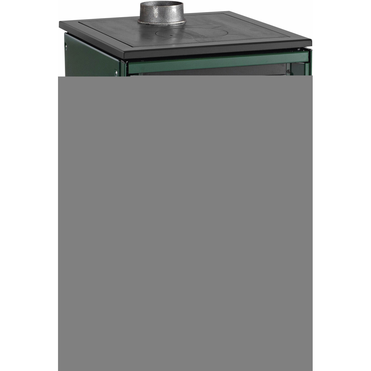 Justus - Rustico-50 2.0 - Küchenofen - Stahlkochfeld grün, 7 kW Heizleistung, Scheibenspülung
