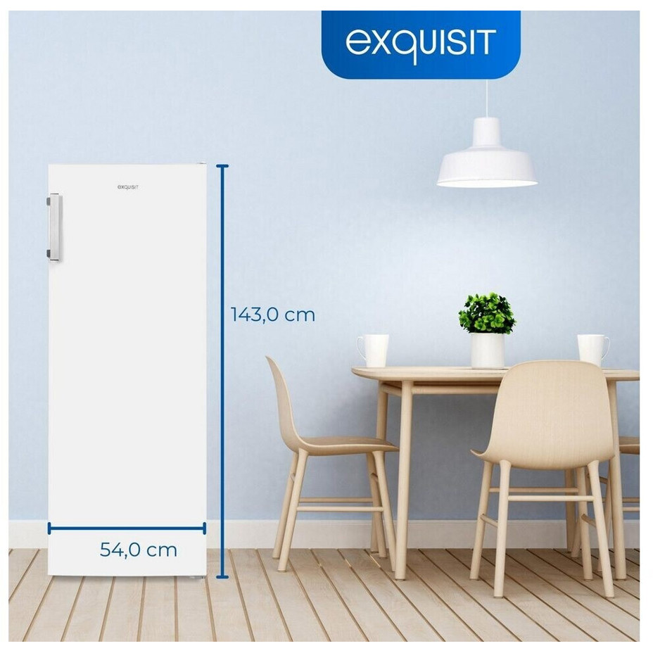 Exquisit - GS5231-NF-H-040D - Standgefrierschrank - 161 Liter, 4 Sterne, weiß, freistehend, mit Schubladen