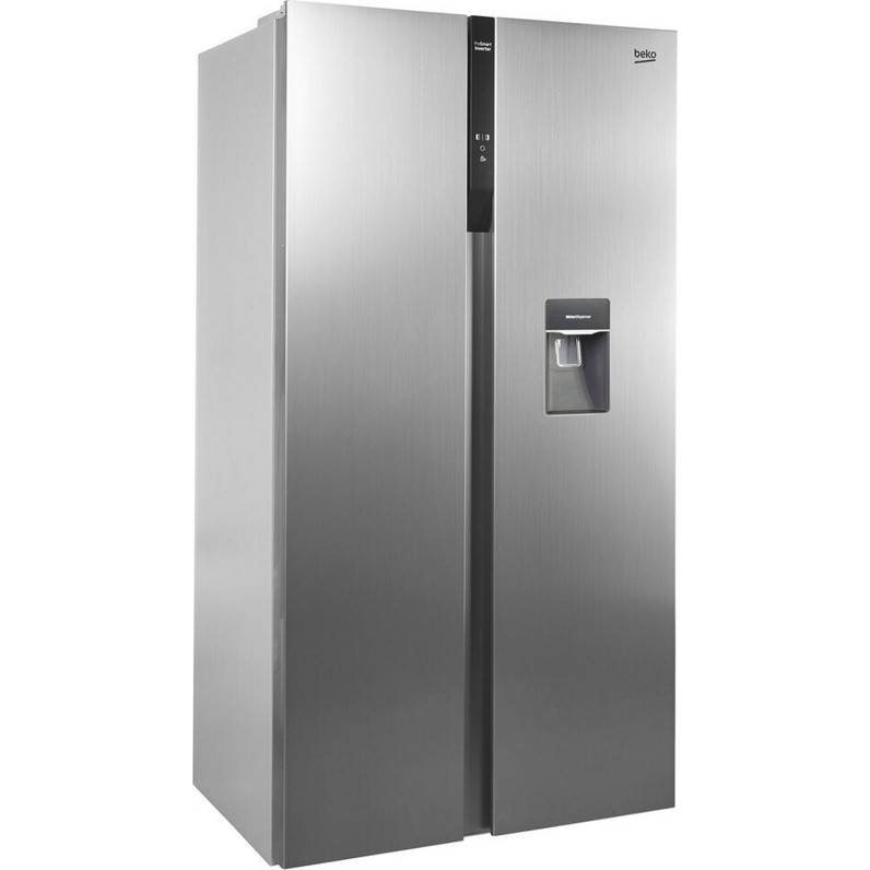 Beko - GNO5322WDXPN - Side-by-Side-Kühlschrank - 90 cm, No-Frost, LED-Beleuchtung, silber, 529 Liter, 2-türig, 39 dB(A), Türalarm