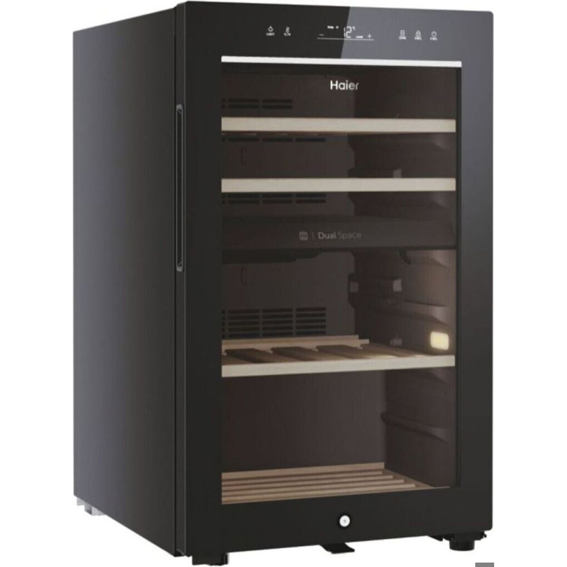 Haier - HWS42GDAU1 - Weinkühlschrank - schwarz, 42 Flaschen, Glas- und Sicherheitstür, Höhe 82 cm, Tiefe 58,5 cm
