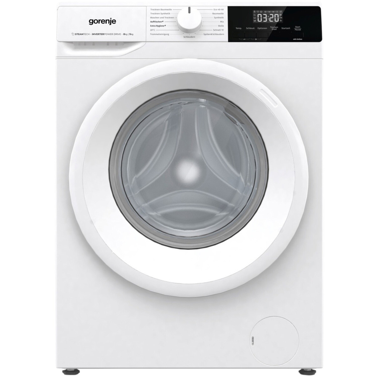 Gorenje - W3D2A854ADPS/DE - freistehender Waschtrockner - 8 kg Waschen, 1,5 kg Trocknen, Inverter-Motor, weiß