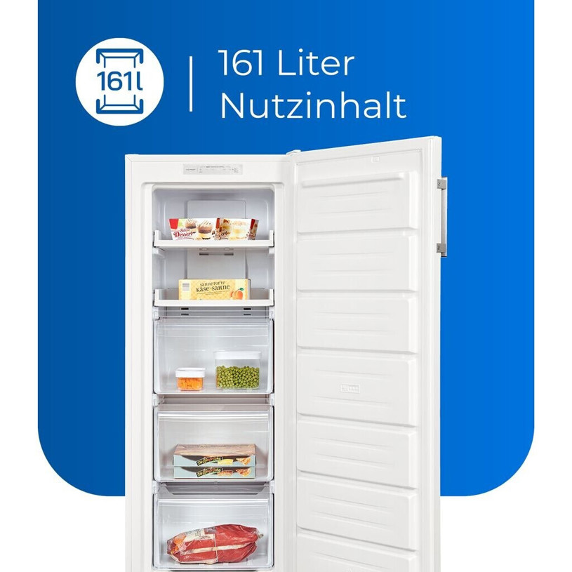Exquisit - GS5231-NF-H-040C - Standgefrierschrank - weiß, freistehend, 161 L, No-Frost