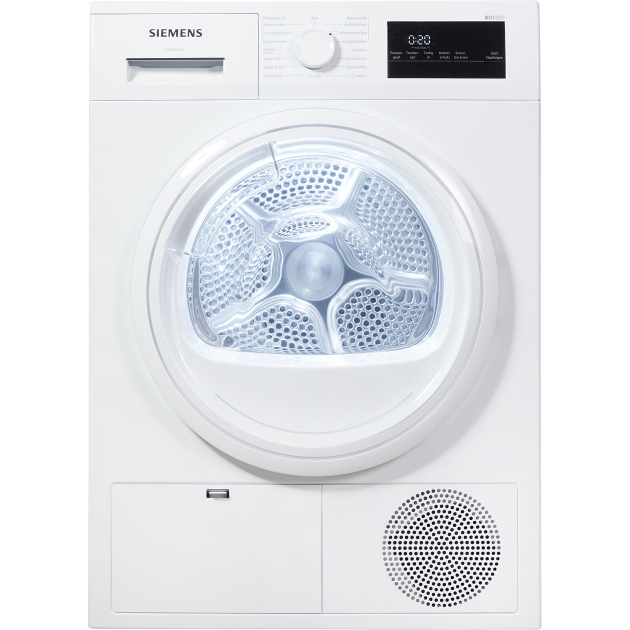 Siemens - WT45HVA3 - Wäschetrockner - iQ300, Wärmepumpentrockner, 8 kg, weiß, freistehend, Kindersicherung