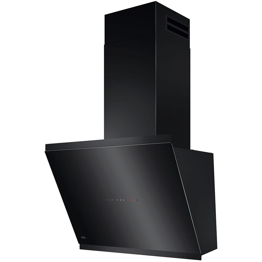 AEG - NDV7761SB - Dunstabzugshaube - schwarz, 60 cm, 4 Gebläsestufen, LED-Beleuchtung, Metall-Fettfilter, Umluft/Abluft