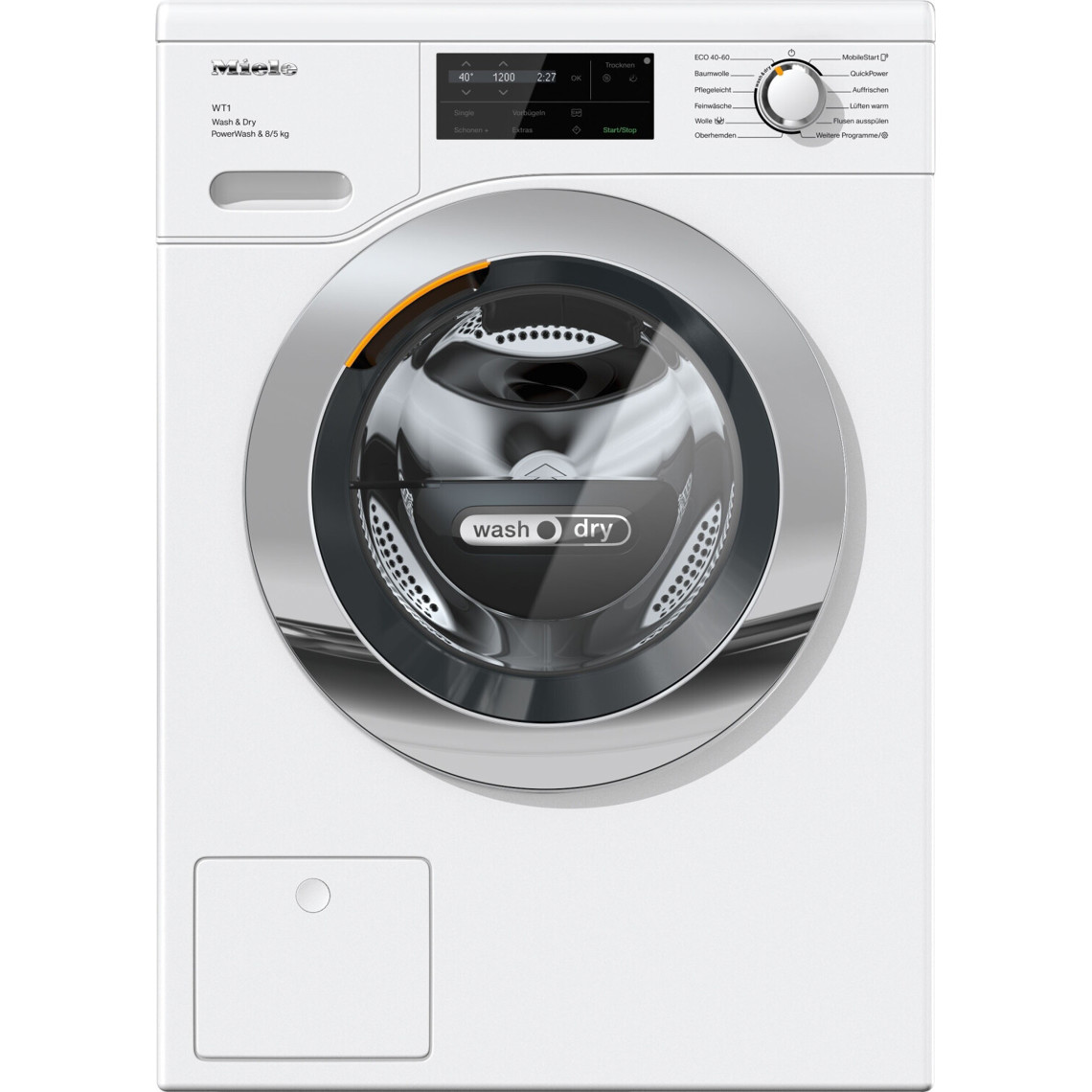 Miele - WTI 360 WPM - freistehender Waschtrockner - 8 kg Waschen, 5 kg Trocknen, 1.600 U/min, Türanschlag links