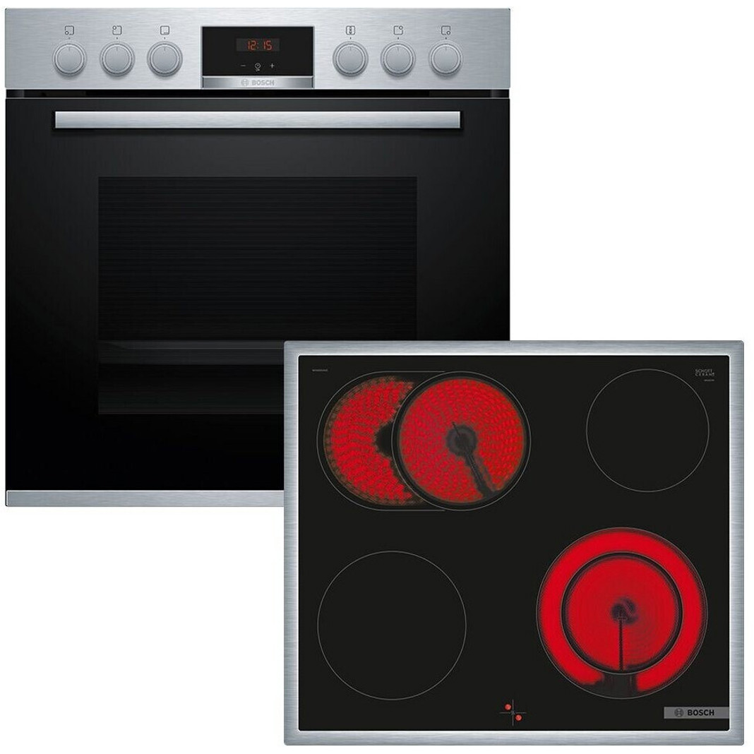 Bosch - HND411LS67 - Herd-Set - 4 Kochstellen, Elektrokochfeld, Edelstahl, 71 Liter, silber