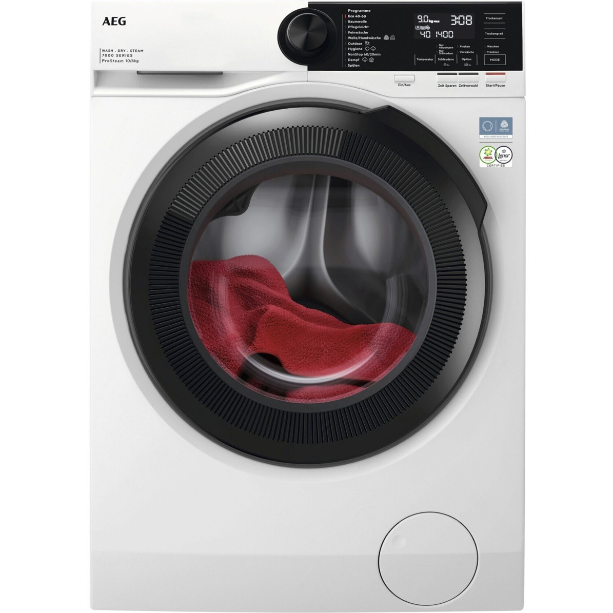 AEG - LWR7F65605 - freistehender Waschtrockner - 10 kg Waschen, 6 kg Trocknen, Inverter-Motor, Dampf-Funktion, ProSense, ProSteam, 1600 U/min