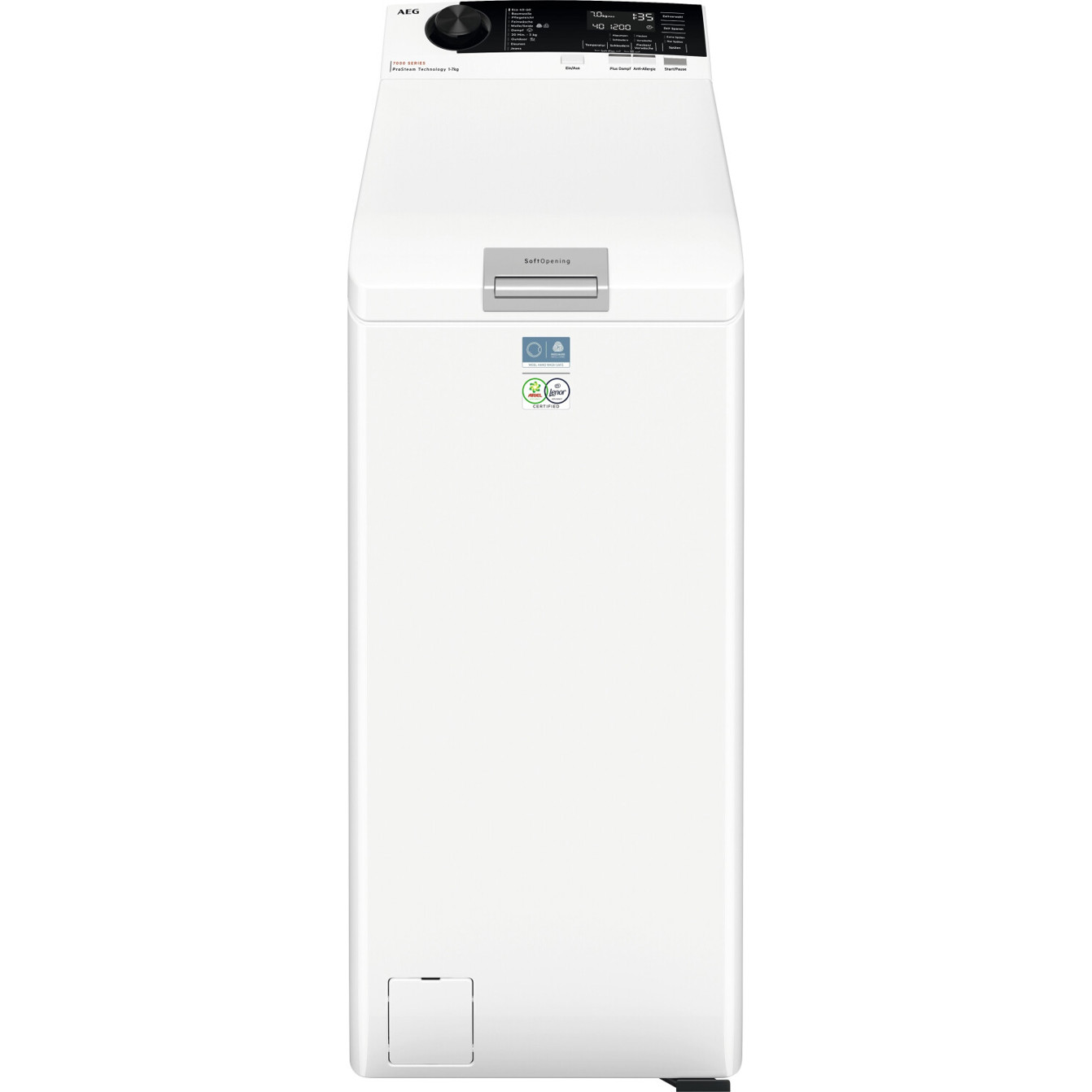 AEG - LTR7A71370 - Toplader - 7 kg, Inverter-Motor, LED-Display, AquaStop, ProSteam, schmal, weiß