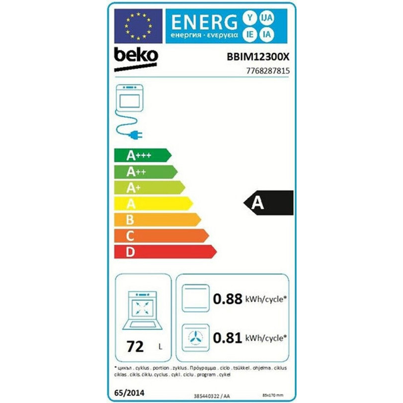 Beko - BBSM12340X - Elektrobackofen - groß, 72 Liter, Induktionskochfeld, 8 Betriebsarten, Selbstreinigung