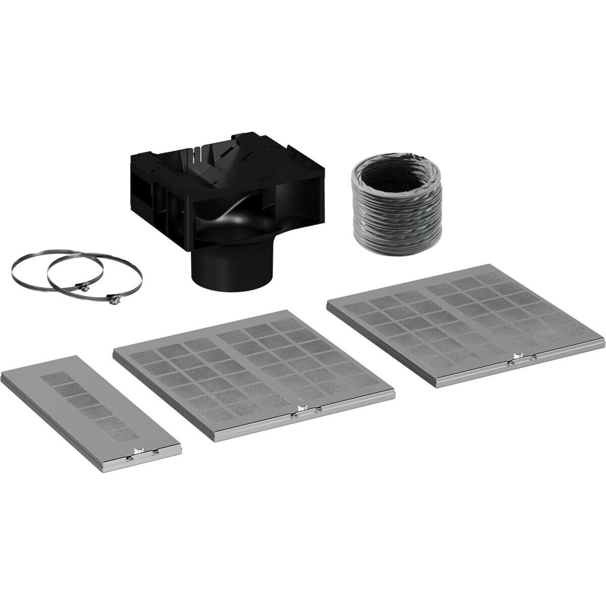 Bosch - DWZ1BK1S1 - Dunstabzugshauben-Filter - Umluftbetrieb, Befestigungsmaterial, Schlauch