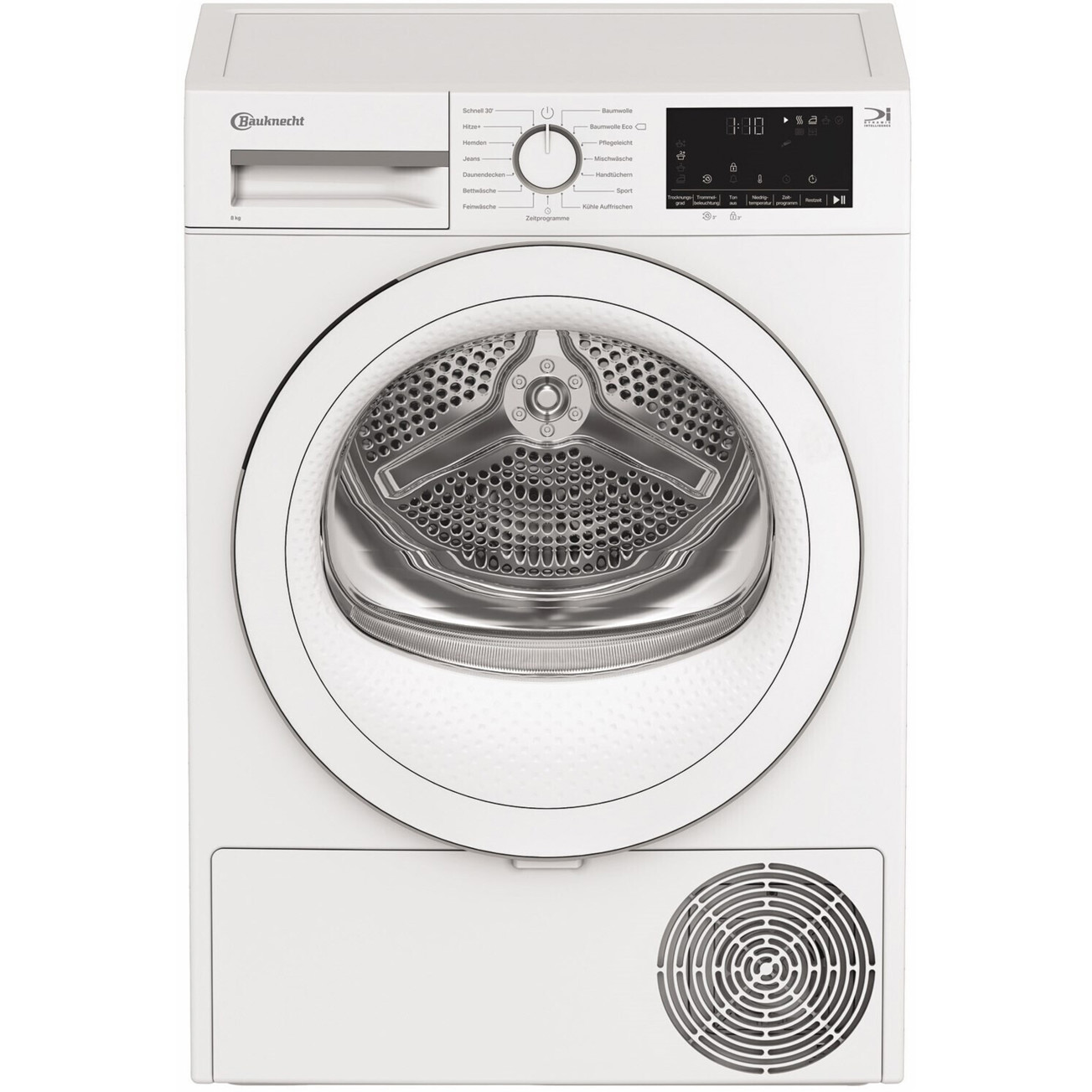Bauknecht - BD8DWWS - Wäschetrockner - 8 kg, Wärmepumpentrockner, weiß, freistehend, 15 Trockenprogramme, Restfeuchte-Sensor, 64 dB
