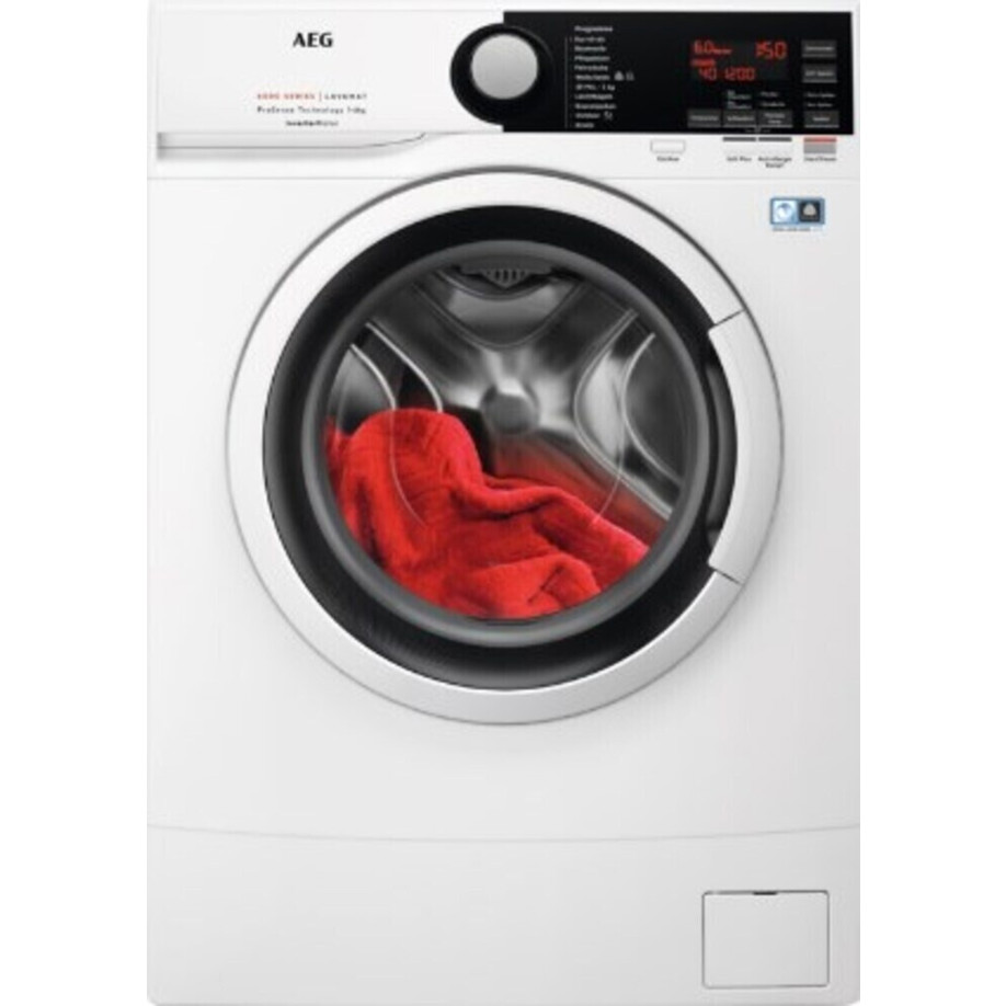 AEG - LSR6F70268 - Frontlader Waschmaschine - 6 kg Füllmenge, Inverter-Motor, weiß, Bauart freistehend, 1.200 U/Min