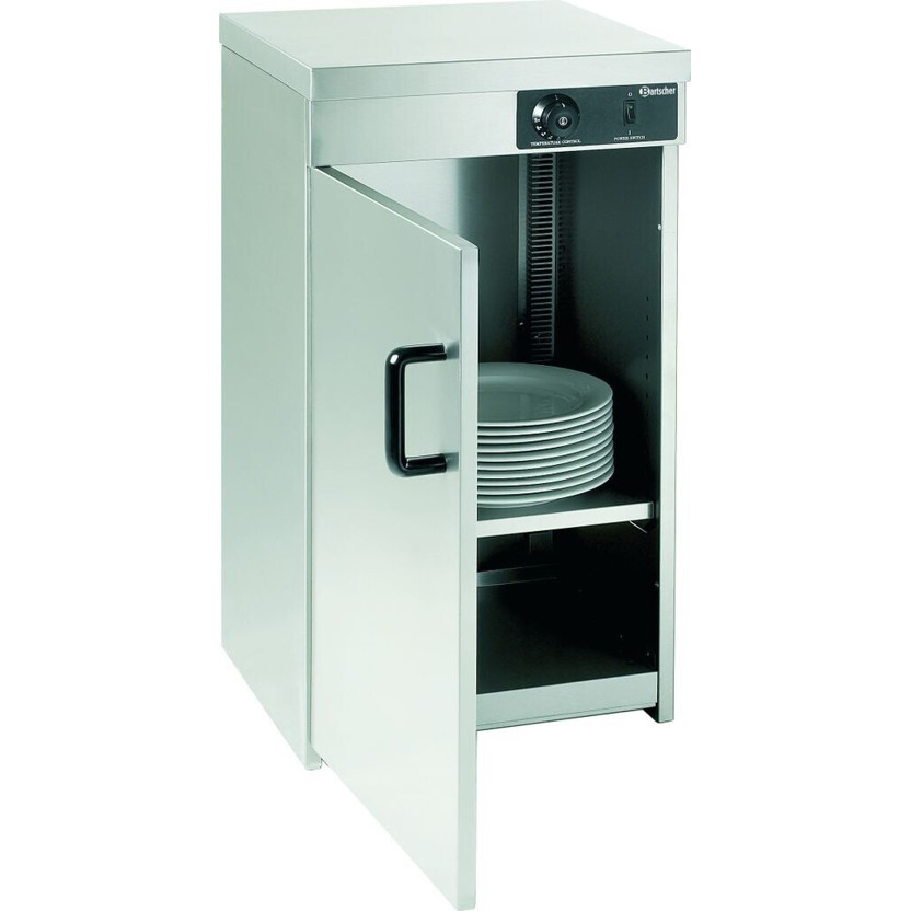 Bartscher - B103063 - Tellerwärmer - 220-240 V, silber, 750 W, 55-60 Teller, Ein-/Aus-Schalter, Edelstahl-Optik