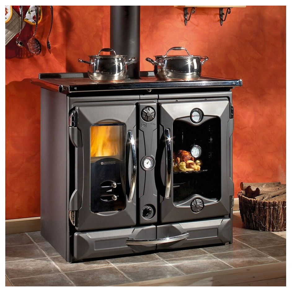 La Nordica - Termosuprema - Küchenofen - anthrazit, Standgerät, wasserführend, Gusseisen, 3,5 kW, 15 kW