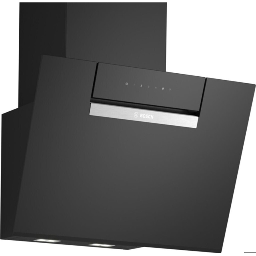 Bosch - DWK67FN60 - Wandhaube - schwarz, 59 cm, 3 Gebläsestufen, LED-Beleuchtung, Edelstahl, 724 m³/h