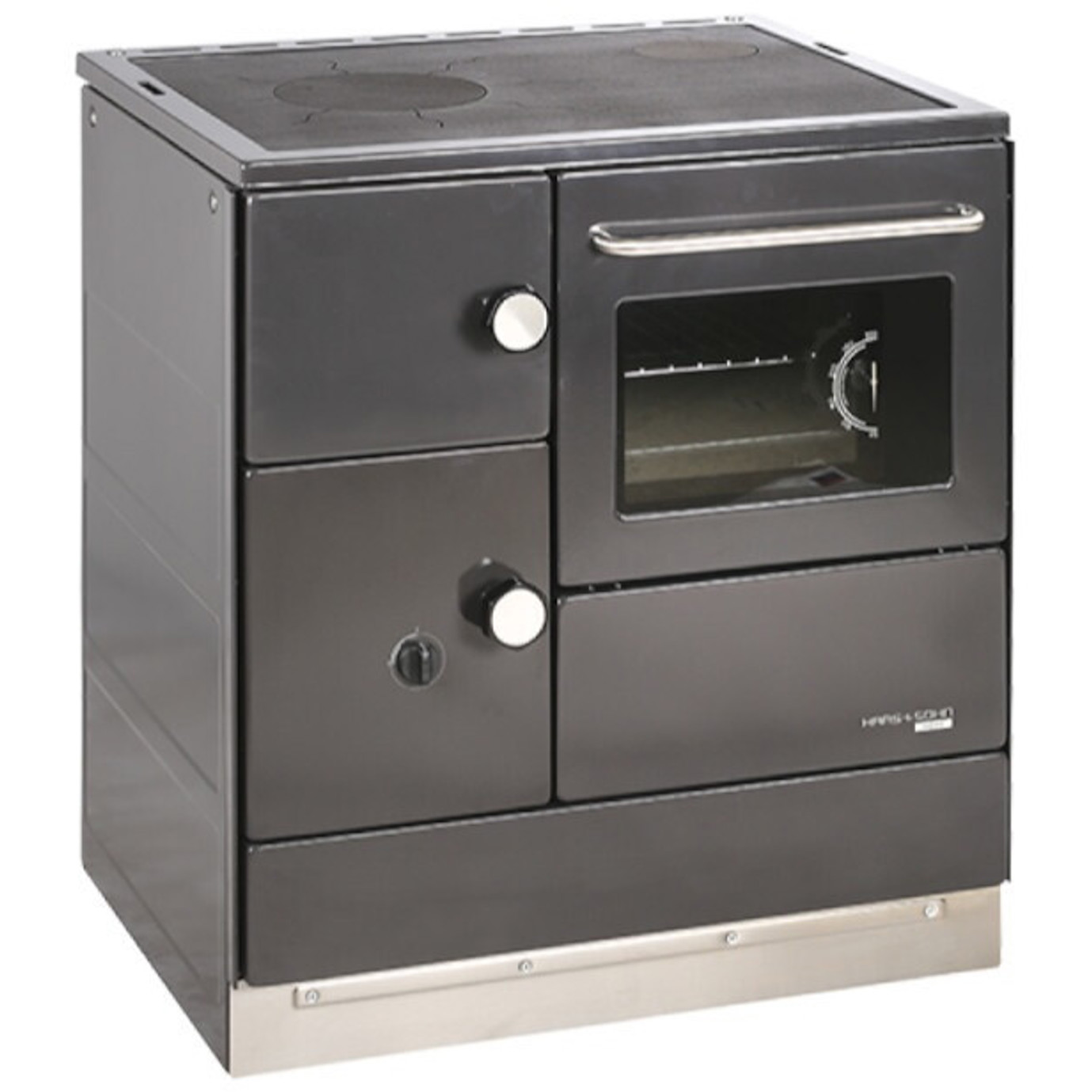 Haas+Sohn - HA 75.5-A - Dauerbrandherd - 7,5 kW, Anthrazit, Kohle und Holz, Ausstattung: Backblech, Backofen, Thermometer