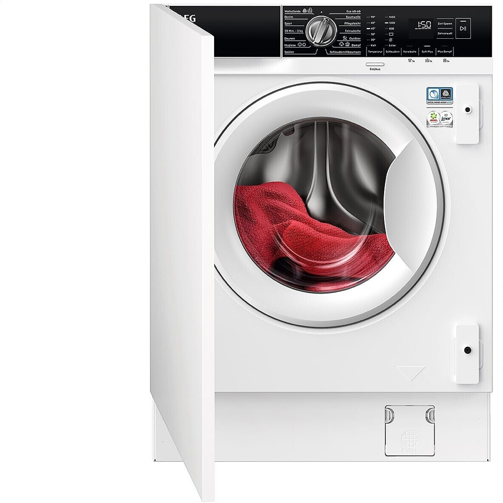 AEG - LR7BI6480 - Einbauwaschmaschine - 8 kg, ProSteam, Inverter-Motor, LED-Display, weiß