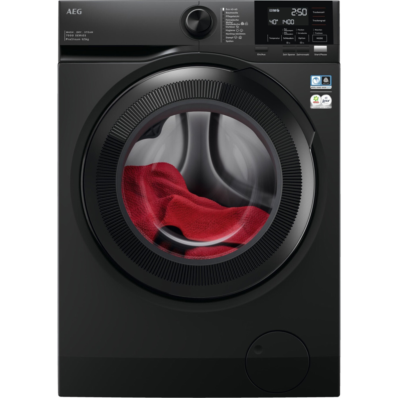 AEG - LWR7S65690 - freistehender Waschtrockner - 9 kg Waschen, 1,5 kg Trocknen, Inverter-Motor, anthrazit