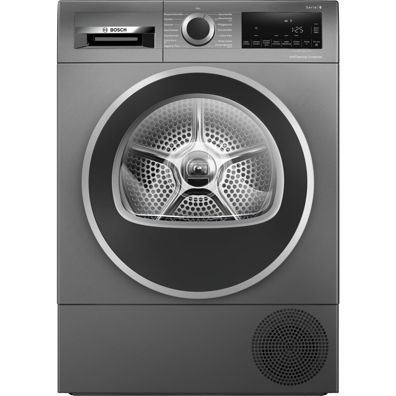 Bosch - WQG2450R10 - Wäschetrockner - 9 kg, Wärmepumpentrockner, Kindersicherung, silber/grau, freistehend